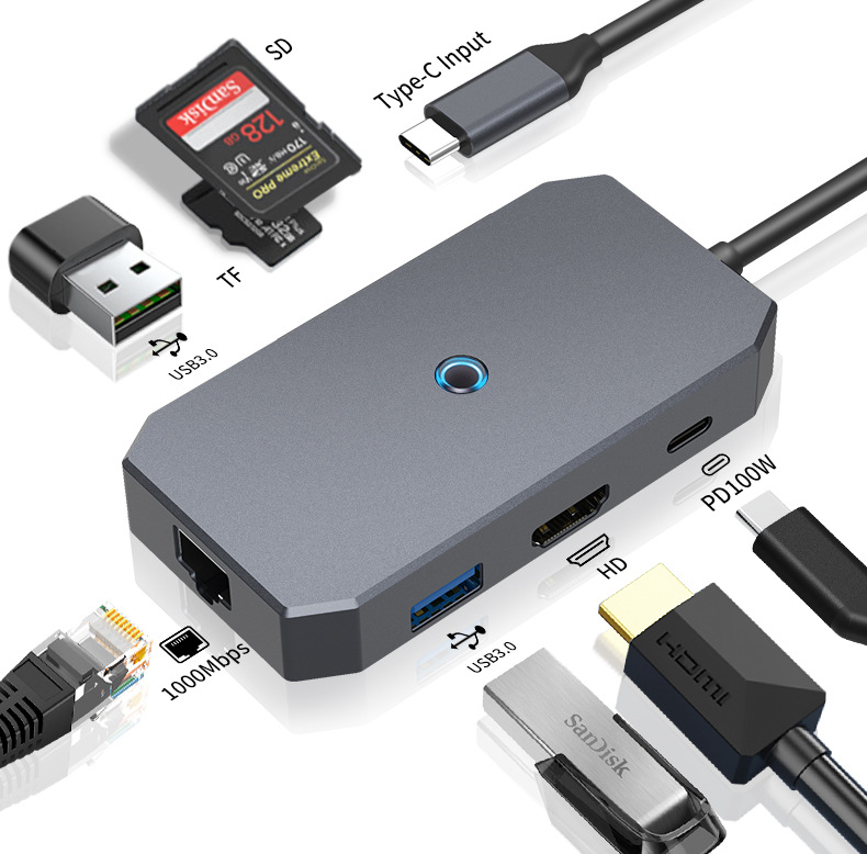 Bakeey-7-in-1-Typ-C-Dockingstation-USB-Hub-mit-USB302-PD100W-Typ-C-Gigabit-Ethernet-SDTF-Kartenleser-2015137-1